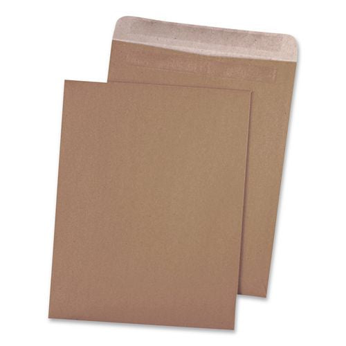 Image of Quality Park Recycled Brown Kraft Redi-Seal Envelope, #10 1/2, Cheese Blade Flap, Redi-Seal Adhesive Closure, 9 x 12, Brown Kraft, 100/Box