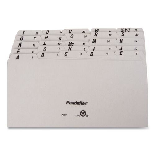 Image of Pendaflex® PN1025 Top Tab A-Z File Guides, 1/5-Cut Top Tab, A To Z, 8.5 X 14, Gray, 25/set