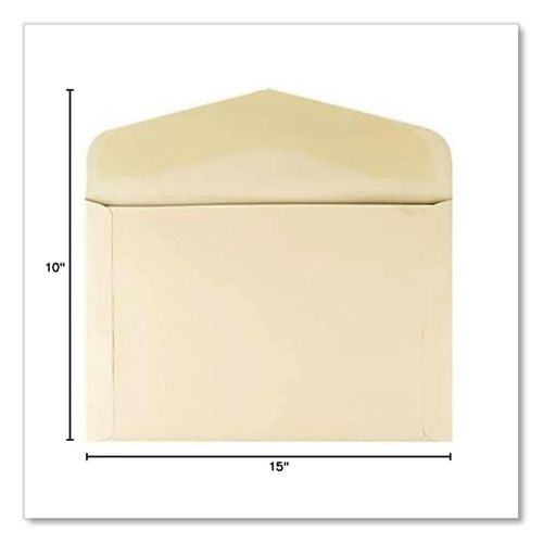 Image of Quality Park QUA54416 Open-Side Booklet Envelope, #15, Hub Flap, Gummed Closure, 10 X 15, Manila, 100/box