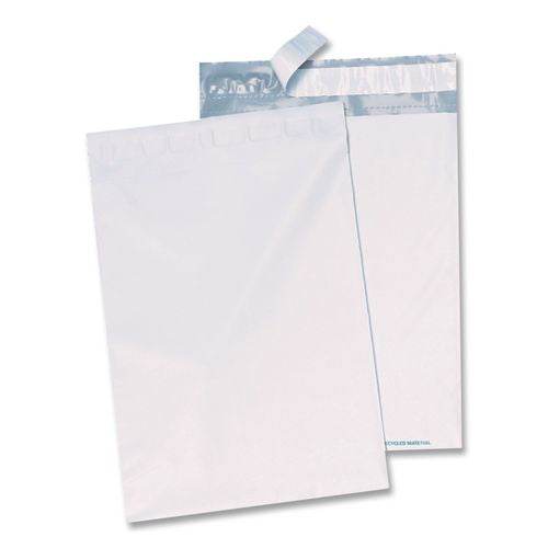 Image of Quality Park Redi-Strip Poly Mailer, #5, Square Flap with Perforated Strip, Redi-Strip Adhesive Closure, 12 x 15.5, White, 100/Pack