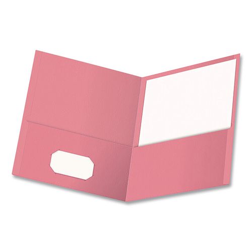 Image of Oxford 57568EE Twin-Pocket Folder, Accommodates (100) 11 x 8.5 Sheets, Pink, 25/Box