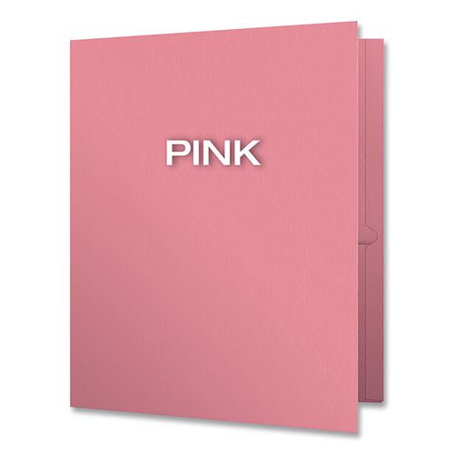 Image of Oxford 57568EE Twin-Pocket Folder, Accommodates (100) 11 x 8.5 Sheets, Pink, 25/Box