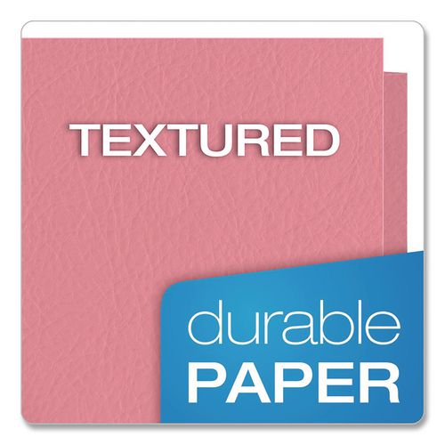 Image of Oxford 57568EE Twin-Pocket Folder, Accommodates (100) 11 x 8.5 Sheets, Pink, 25/Box