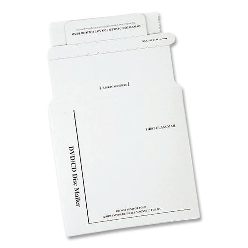 Image of Quality Park QUAE7266 Disk/CD Foam-Lined Mailers for CDs/DVDs, Square Flap, Redi-Strip Adhesive Closure, 5.13 x 5, White, 25/Box
