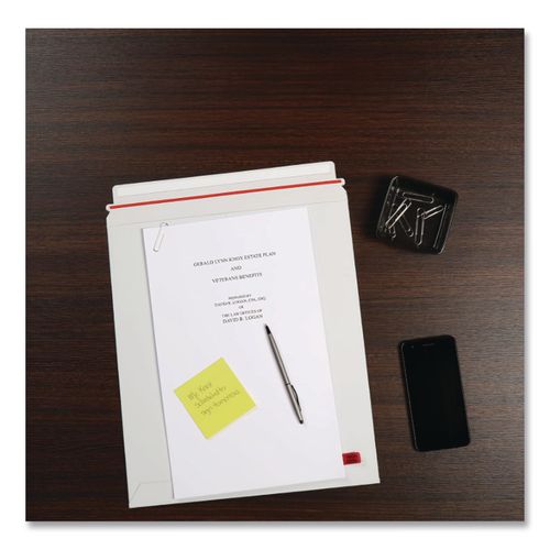 Image of Quality Park Photo/Document Mailer, Cheese Blade Flap, Redi-Strip Adhesive Closure, 12.75 x 15, White, 25/Box