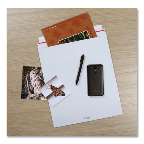 Image of Quality Park Photo/Document Mailer, Cheese Blade Flap, Redi-Strip Adhesive Closure, 12.75 x 15, White, 25/Box