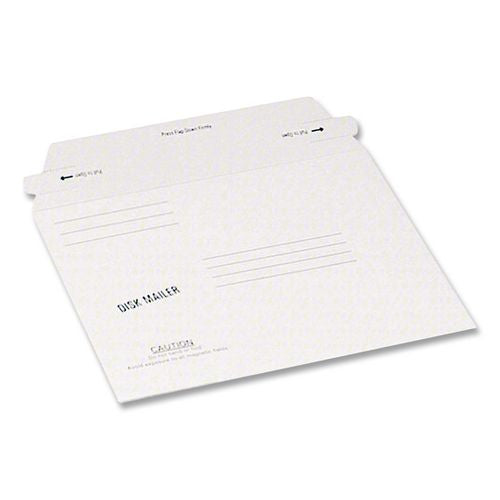 Image of Quality Park QUA64117 Economy Disk/CD Mailer for CDs/DVDs, Square Flap, Redi-Strip Adhesive Closure, 7.5 x 6.06, White, 100/Carton
