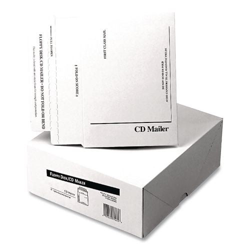 Image of Quality Park QUAE7265 Disk/CD Foam-Lined Mailers for CDs/DVDs, Square Flap, Redi-Strip Adhesive Closure, 8.5 x 6, White, 25/Box
