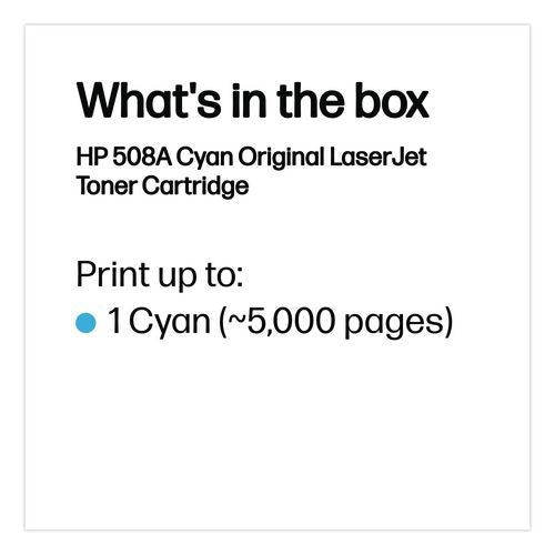 Image of HP CF361A HP 508a, (cf361a) Cyan Original Laserjet Toner Cartridge