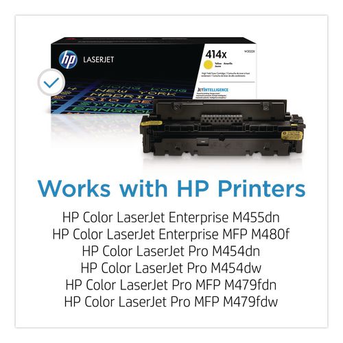 Image of HP W2022X HP 414x, (w2022x) High-Yield Yellow Original Laserjet Toner Cartridge