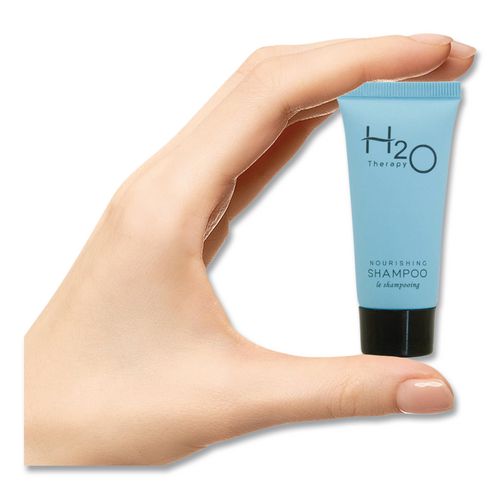 Image of Diversified Hospitality Solutions H2O06S085 H2O Therapy Shampoo Single Use, White Tea and Lemongrass Scent, 0.85 oz Tube, 300/Carton