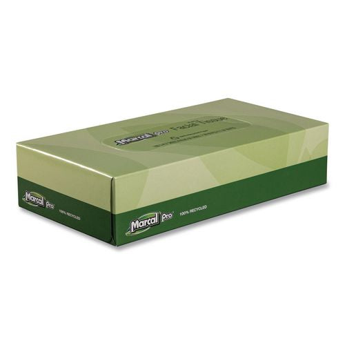 Image of Marcal PRO NP5701 100% Recycled Convenience Pack Facial Tissue, 2-Ply, White, 100 Sheets/Box, 30/Carton