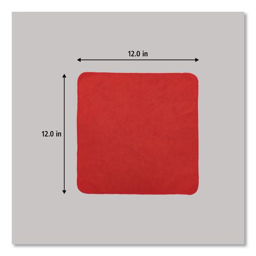 Image of Rubbermaid® Commercial 1820577 Microfiber Cleaning Cloths, 12 X 12, Red, 24/pack