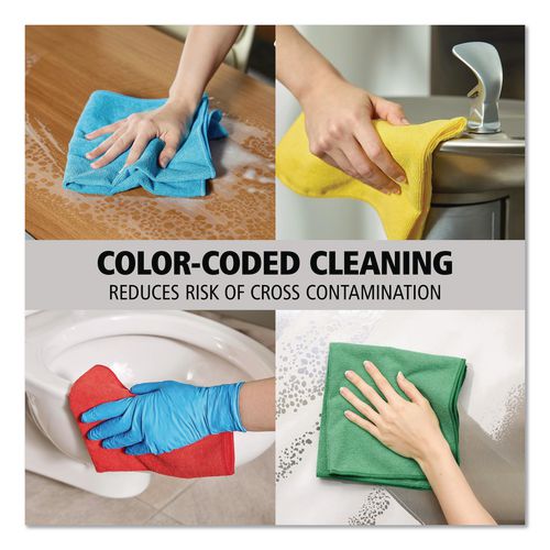 Image of Rubbermaid® Commercial 1820578 Microfiber Cleaning Cloths, 12 X 12, Green, 24/pack