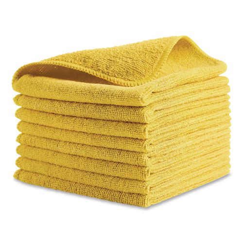 Image of Rubbermaid® Commercial 1820580 Light Commercial Microfiber Cleaning Cloths, 12 x 12, Yellow, 24/Pack