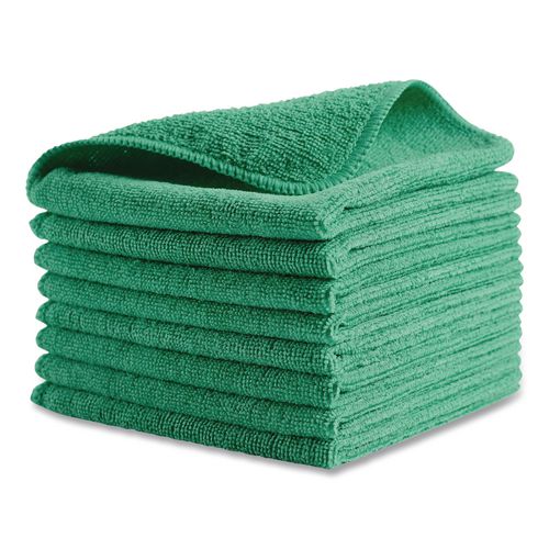 Image of Rubbermaid® Commercial 1820582 Microfiber Cleaning Cloths, 16 X 16, Green, 24/pack