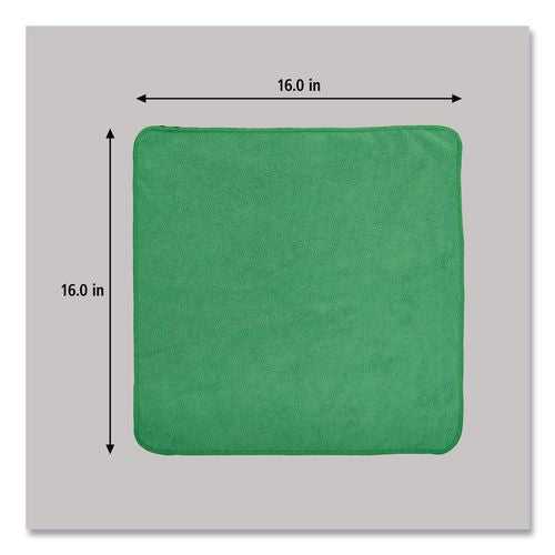 Image of Rubbermaid® Commercial 1820582 Microfiber Cleaning Cloths, 16 X 16, Green, 24/pack