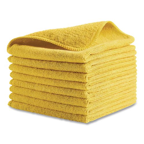 Image of Rubbermaid® Commercial 1820584 Microfiber Cleaning Cloths, 16 X 16, Yellow, 24/pack