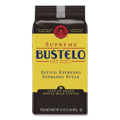 Image of Folgers® FOL21892 Cafe Bustelo Whole Bean Coffee, Espresso, 32 oz Bag, 4/Carton