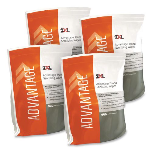 Image of 2XL TXL L36 Gym Wipes Advantage, 1-Ply, 6 x 8, Unscented, White, 900/Roll, 4 Rolls/Carton