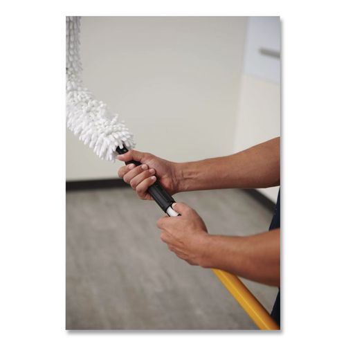 Image of Rubbermaid® Commercial HYGEN FGQ74500YL00 HYGEN Quick-Connect Extension Handle, 1.6 ft to 3.3 ft, Yellow/Black