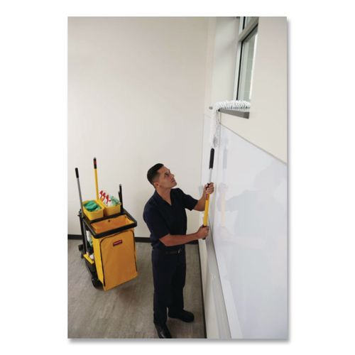 Image of Rubbermaid® Commercial HYGEN FGQ74500YL00 HYGEN Quick-Connect Extension Handle, 1.6 ft to 3.3 ft, Yellow/Black