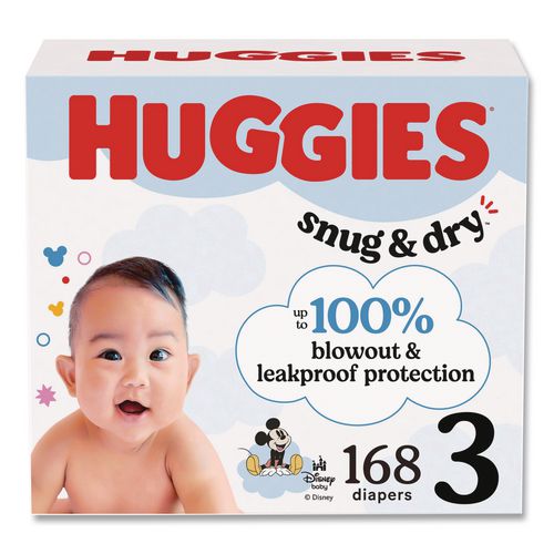 Image of Huggies® 56456 Snug and Dry Diapers, Size 3, 16 lbs to 28 lbs, 168/Carton