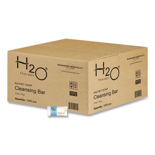 Image of Diversified Hospitality Solutions H2O21CB075 H2O Therapy Soaps, White Tea and Lemongrass Scent, 0.5 oz Bar, 1,000/Carton