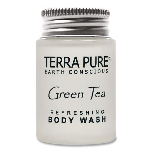 Image of Diversified Hospitality Solutions Terra Pure Body Wash Jam Jar, Green Tea Lemongrass, 1 oz Jar, 300/Carton