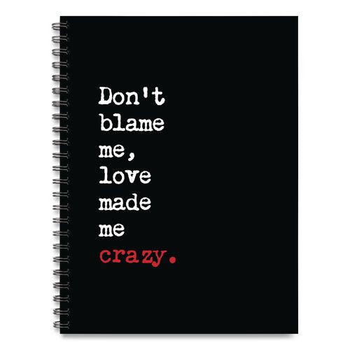 Image of Willow Creek Press 55052 Love Made Me Crazy Undated Journal, Medium/College Rule, Black/White/Red Cover, (80) 8 x 6 Sheets