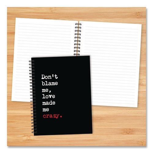 Image of Willow Creek Press 55052 Love Made Me Crazy Undated Journal, Medium/College Rule, Black/White/Red Cover, (80) 8 x 6 Sheets