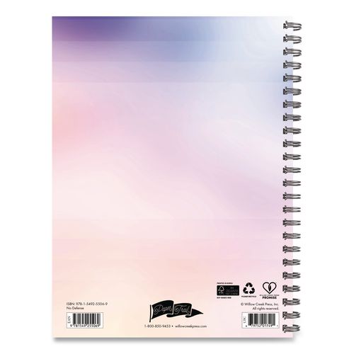 Image of Willow Creek Press 55069 No Defense Undated Journal, Medium/College Rule, Pastel Multicolor Cover, (80) 8 x 6 Sheets
