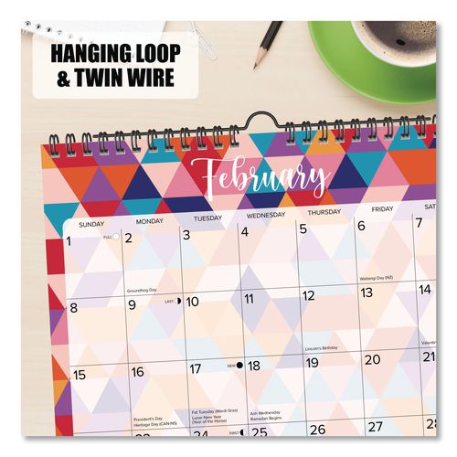 Image of Willow Creek Press 54734 Geometric 2026 Spiral Wall Calendar, Geometric Artwork, 12 x 12, Multicolor Sheets, 12-Month (Jan to Dec): 2026