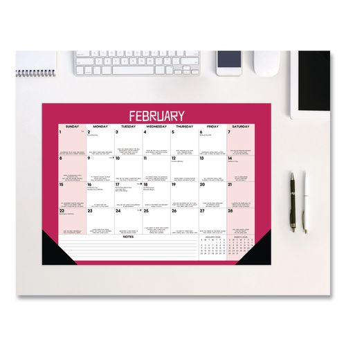 Image of Willow Creek Press 57056 Bad Dad Jokes Monthly Desk Pad Calendar, 17 x 12, White/Multicolor Sheets, Black Headband/Corners, 12-Month (Jan to Dec) 2026