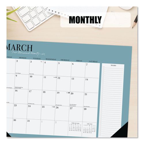 Image of Willow Creek Press 57179 Urban Chic Small Monthly Desk Pad Calendar, 17 x 12, White Sheets, Black Headband/Corners, 12-Month (Jan to Dec): 2026