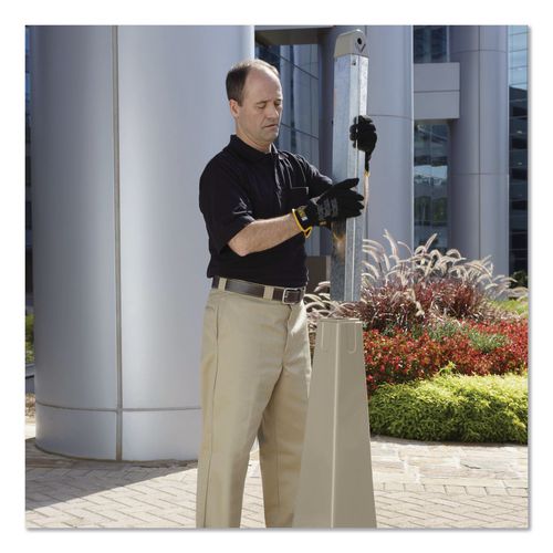 Image of Rubbermaid® Commercial FG257088BEIG GroundsKeeper Cigarette Waste Collector, Pyramid, 1 gal, 12.25 x 39.75, Beige