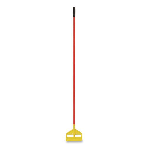 Image of Rubbermaid® Commercial FGH14600RD00 Invader Fiberglass Side-Gate Wet-Mop Handle, 60", Red/Yellow