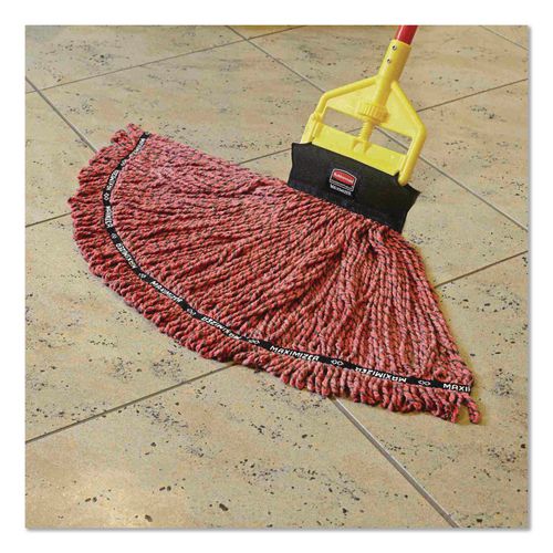 Image of Rubbermaid® Commercial FGH14600RD00 Invader Fiberglass Side-Gate Wet-Mop Handle, 60", Red/Yellow