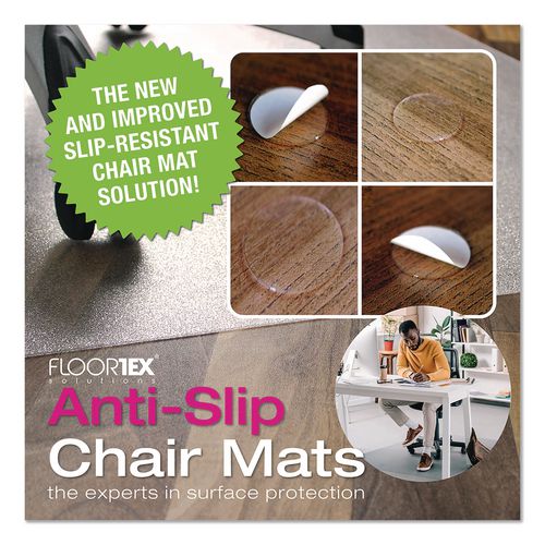 Image of Floortex® NRCMFLPD0005 Unomat Anti-Slip Polycarbonate Chair Mat for Hard Floors and Carpet Tiles, Rectangular, Straight Edges, 60" x 48", Clear