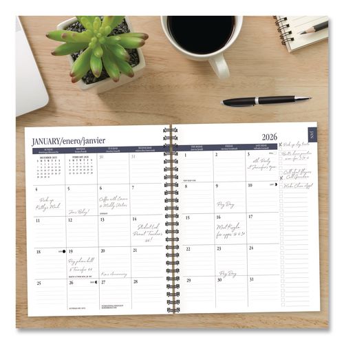 Image of Willow Creek Press 56653 Bluesy Floral Weekly/Monthly Planner, 8.8 x 6.5, Blue Cover, 12-Month (Jan to Dec): 2026