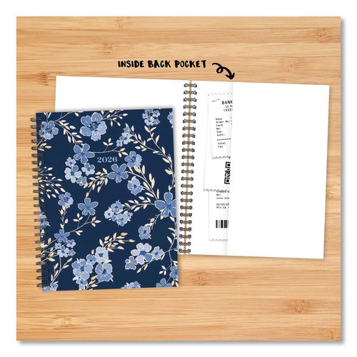 Image of Willow Creek Press 56653 Bluesy Floral Weekly/Monthly Planner, 8.8 x 6.5, Blue Cover, 12-Month (Jan to Dec): 2026