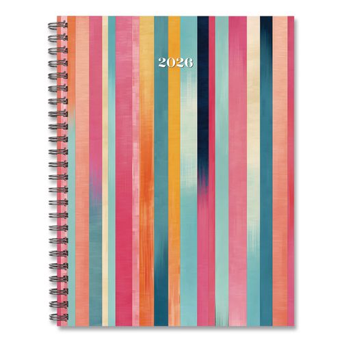 Image of Willow Creek Press 56677 Happy Stripe Weekly/Monthly Planner, 8.5 x 6,5, Multicolor Cover, 12-Month (Jan to Dec): 2026