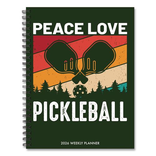 Image of Willow Creek Press 56684 Pickleball Weekly/Monthly Planner, 8.5 x 6.5, Multicolor Cover, 12-Month (Jan to Dec): 2026