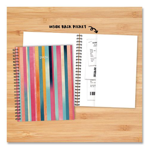 Image of Willow Creek Press 56677 Happy Stripe Weekly/Monthly Planner, 8.5 x 6,5, Multicolor Cover, 12-Month (Jan to Dec): 2026