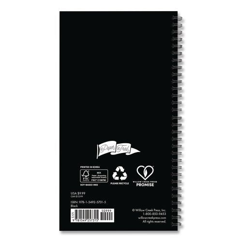 Image of Willow Creek Press 57315 Black Softcover Weekly/Monthly Spiral Planner. 6.5 x 3.5, Black Cover, 12-Month (Jan to Dec): 2026