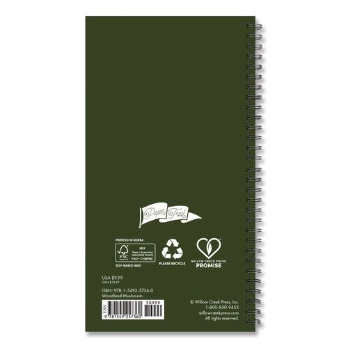 Image of Willow Creek Press 57360 Woodland Mushroom Softcover Weekly/Monthly Spiral Planner, 6.5 x 3.5, Multicolor Cover, 12-Month (Jan to Dec): 2026