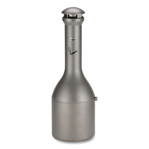 Image of Rubbermaid® Commercial FG9W3300ATPWTR Infinity Traditional Smoking Receptacle, 4.1 gal, 13 dia x 39h, Antique Pewter