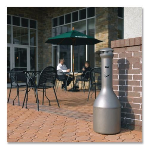 Image of Rubbermaid® Commercial FG9W3300ATPWTR Infinity Traditional Smoking Receptacle, 4.1 gal, 13 dia x 39h, Antique Pewter