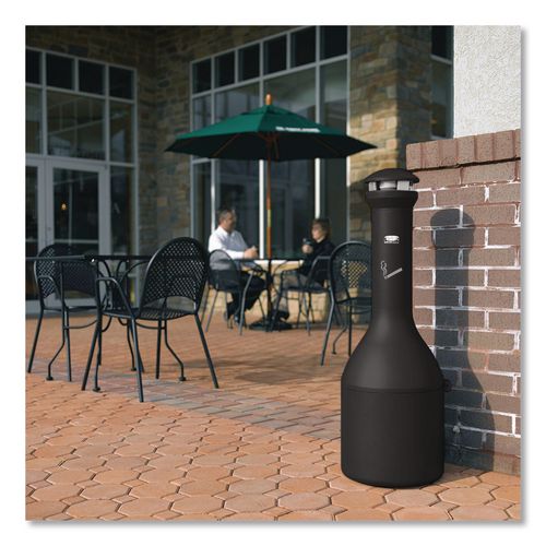 Image of Rubbermaid® Commercial FG9W3300BLA Infinity Traditional Smoking Receptacle, 4.1 gal, 13 dia x 39h High, Black