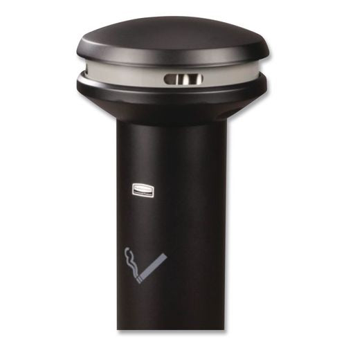 Image of Rubbermaid® Commercial FG9W3400BLA Infinity Ultra-High Capacity Smoking Receptacle, 6.7 gal, 15.5 dia x 41.5h, Black